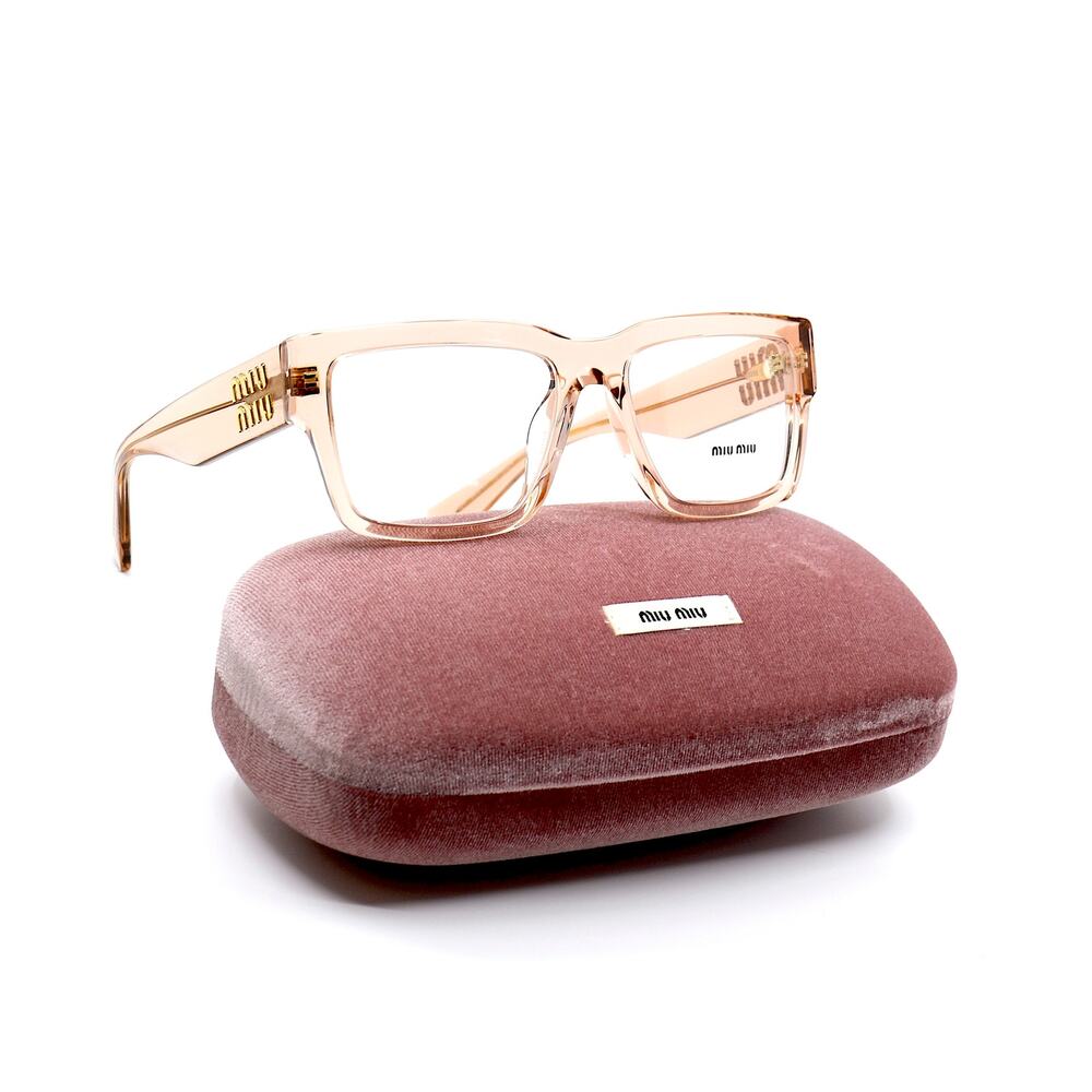 NEW MIU MIU MU02XV PEACH TRANSPARENT AUTHENTIC EYEGLASSES FRAME - Picture 2 of 14